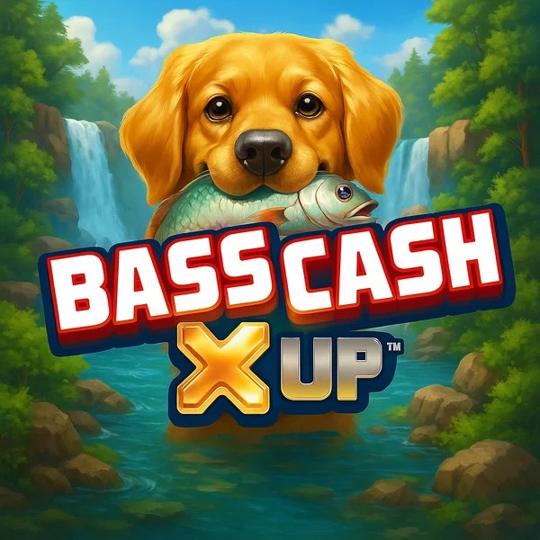 Bass Cash X UP slot logo by Alchemy Gaming at Gambiva Casino