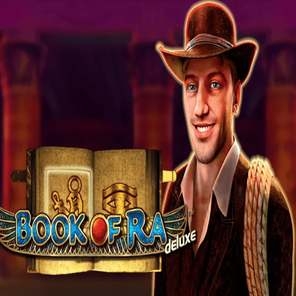 Book of Ra Deluxe slot visual from Novomatic available on gambiva.eu.com