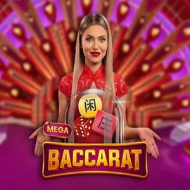 Mega Baccarat online game logo by Pragmatic Play on gambiva.eu.com