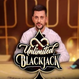 Unlimited Blackjack slot logo by Ezugi at Gambiva Casino